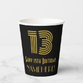Gobelets En Papier 13ème anniversaire : Art Déco Inspiré Look "13" &  (Recto)