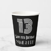 Gobelets En Papier 13ème anniversaire — Art Déco Inspiré Look "13" +  (Recto)