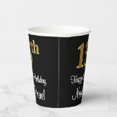 Gobelets En Papier 15e anniversaire - Elégant luxe Faux Gold Look # (Droite)