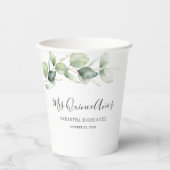 Gobelets En Papier 15e anniversaire Eucalyptus Verdure Quinceanera (Recto)