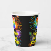 Gobelets En Papier 15e anniversaire : Fun Motif feux d'artifice + Arc (Gauche)