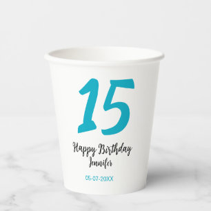 Gobelets En Papier 15e anniversaire quiencenera ajouter date année te