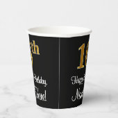 Gobelets En Papier 16e anniversaire - Elégant luxe Faux Gold Look # (Droite)