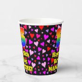 Gobelets En Papier 16th Birthday: Loving Hearts Pattern, Rainbow 16 (Gauche)