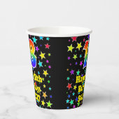 Gobelets En Papier 18e anniversaire : Fun Stars Motif et Rainbow 18 (Gauche)