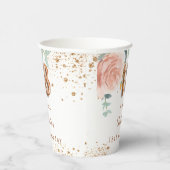 Gobelets En Papier 18e anniversaire rose fleurons d'or (Droite)