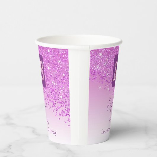 Gobelets En Papier 18e anniversaire stylish Falling Parties scintilla (Droite)