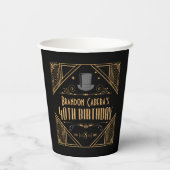 Gobelets En Papier 1920 Art Déco Black & Gold 40e anniversaire (Verso)