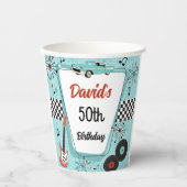 Gobelets En Papier 1950's Retro Red & Blue Birthday Party  (Recto)