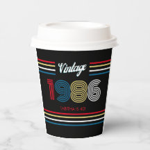 1986 Vintage Rétro Rayure Couleurs Primaires