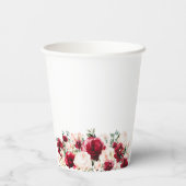 Gobelets En Papier 19e Anniversaire de fête Rouge Rose rose Peony Per (Verso)