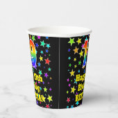 Gobelets En Papier 19e anniversaire : Fun Stars Motif et Rainbow 19 (Droite)
