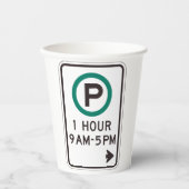 Gobelets En Papier 1 Heure De Parking Pour Zones De Parking Contrôlée (Recto)