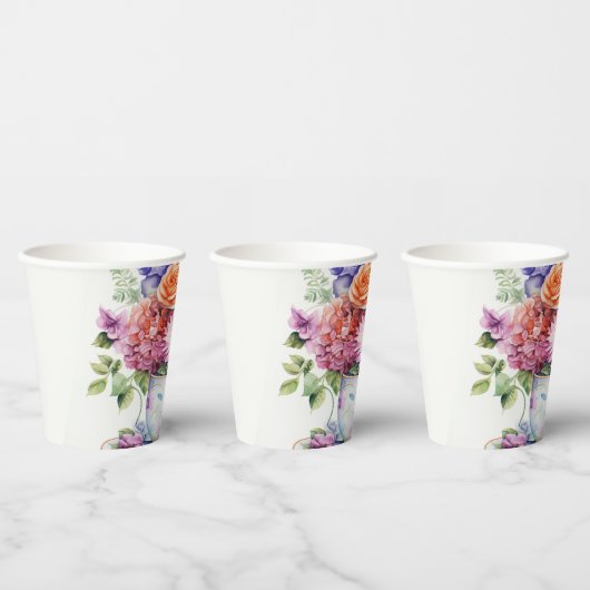 Gobelets En Papier 1 tasses de fleur (Multi)