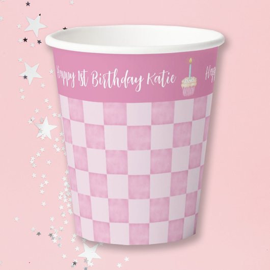 Gobelets En Papier 1er Anniversaire Cupcake tasse de papier
