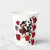 Gobelets En Papier 1er anniversaire Éffrayant sorcière fête Halloween (Verso)