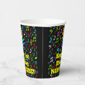 Gobelets En Papier 1er Anniversaire : Fun Music Notes Motif, Rainbow  (Droite)