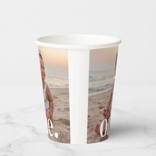 Gobelets En Papier 1er anniversaire Photo - un (Droite)