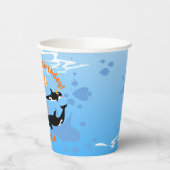 Gobelets En Papier 1er anniversaire sous la mer orca baleine fille (Gauche)