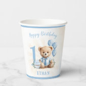 Gobelets En Papier 1er anniversaire Teddy Bear Party tasses de papier (Verso)