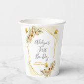 Gobelets En Papier 1re Bee-day Girl Botanical White Paper Cups (Verso)