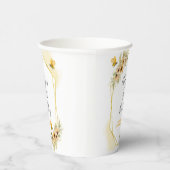 Gobelets En Papier 1re Bee-day Girl Botanical White Paper Cups (Droite)