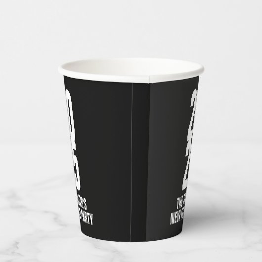 Gobelets En Papier 2025 blanc texte nouvel an événement personnalisé (Droite)