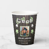 Gobelets En Papier 2025 Graduation Pale Vert Blurred Texte & Photo (Verso)