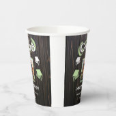 Gobelets En Papier 2025 Graduation Pale Vert Blurred Texte & Photo (Gauche)