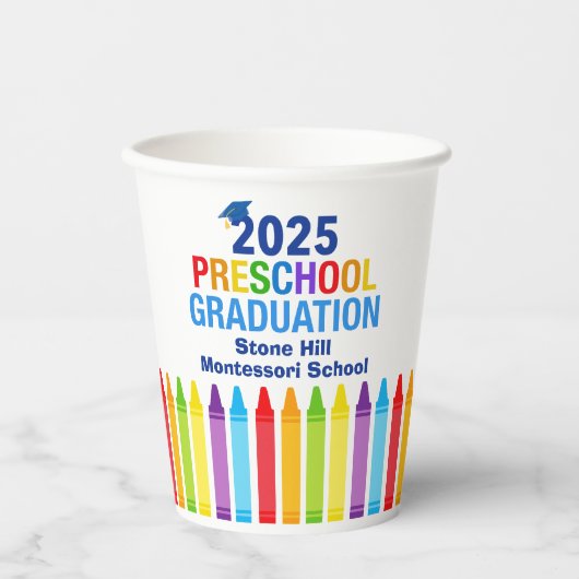 Gobelets En Papier 2025 Graduation préscolaire Custom School Party (Recto)