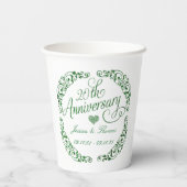 Gobelets En Papier 20e anniversaire du Mariage émeraude (Verso)