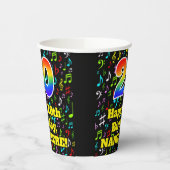 Gobelets En Papier 20e anniversaire : Fun Music Notes Motif, Rainbow (Gauche)