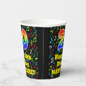 Gobelets En Papier 20e anniversaire : Fun Music Notes Motif, Rainbow (Droite)