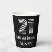 Gobelets En Papier 21e anniversaire — Art Déco Inspiré Look "21" + No (Verso)