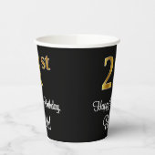 Gobelets En Papier 21e anniversaire - Elégant luxe Faux Gold Look # (Gauche)