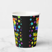 Gobelets En Papier 21e anniversaire : Fun Stars Motif et Rainbow 21 (Gauche)