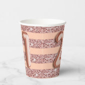 Gobelets En Papier 21e Anniversaire Rose Gold Parties scintillant Str (Droite)