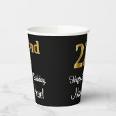 Gobelets En Papier 22e anniversaire - Elégant luxe Faux Gold Look # (Gauche)