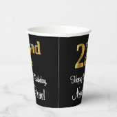 Gobelets En Papier 22e anniversaire - Elégant luxe Faux Gold Look # (Droite)