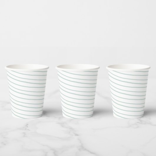Gobelets en papier (236 ml) - Rayures bleues (Multi)