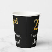 Gobelets En Papier 23e anniversaire - Elégant luxe Faux Gold Look # (Droite)