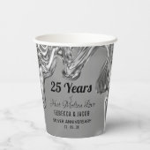 Gobelets En Papier 25e anniversaire du Mariage d'argent (Verso)