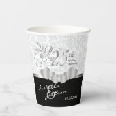 Gobelets En Papier 25th Silver and White Wedding Anniversary (Verso)