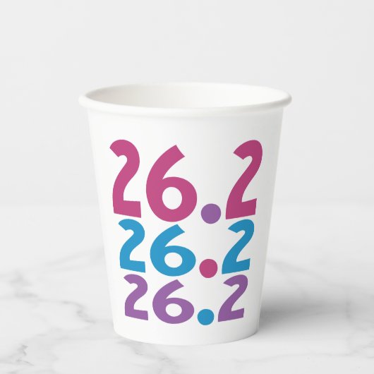 Gobelets En Papier 26.2 marathonien - Marathon Runner thème (Recto)