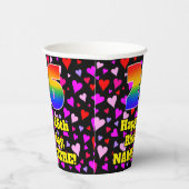 Gobelets En Papier 26e anniversaire : Amour Hearts Motif, Arc-en-ciel (Droite)