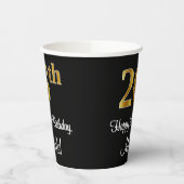 Gobelets En Papier 26e anniversaire - Elégant luxe Faux Gold Look # (Gauche)