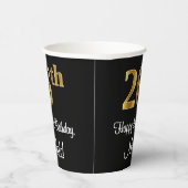 Gobelets En Papier 26e anniversaire - Elégant luxe Faux Gold Look # (Droite)