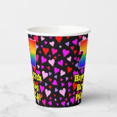 Gobelets En Papier 27e anniversaire : Amour Hearts Motif, Arc-en-ciel (Gauche)