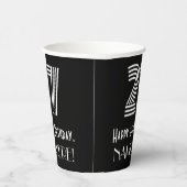 Gobelets En Papier 27e anniversaire — Art Déco Inspiré Look "27" + No (Droite)