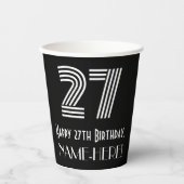 Gobelets En Papier 27e anniversaire — Art Déco Inspiré Look "27" + No (Recto)